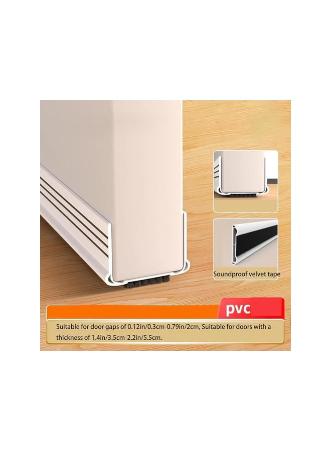 The Bros [Upgrade] Under Door Draft Stopper with Brush, Cuttable Under Door Seal Blocker Insulator Door Sweep Weather Stripping Noise Stopper Strong Adhesive 36.6" Length(Brown, 36.6") - Image 2