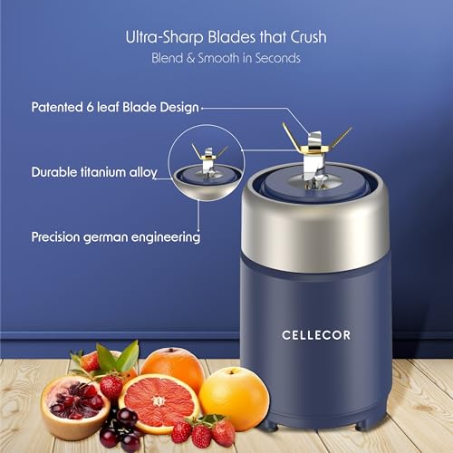 Cellecor BlendPro 500W Nutri-Blender | 500W Personal Smoothie Blender with 24,500 RPM | 2 Durable Jars | 6-Leaf Blade | Compact Juicer Mixer Grinder | Anti-Rust Titanium Alloy Blade | 2 Yrs Warranty - Image 2