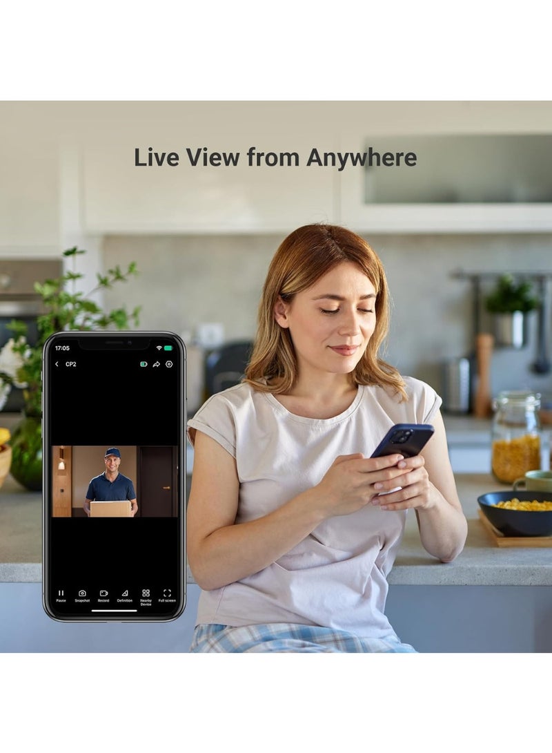 EZVIZ Peephole Camera CP2, Door Viewer Camera, Wireless with 4.3" Monitor, 14–26mm Hole, 35–105mm Door Thickness, 2.4GHz Wi-Fi, 1080P HD Video, 90-Day Battery, Indoor Colour Screen, Privacy Protection (Silvery) - Image 2