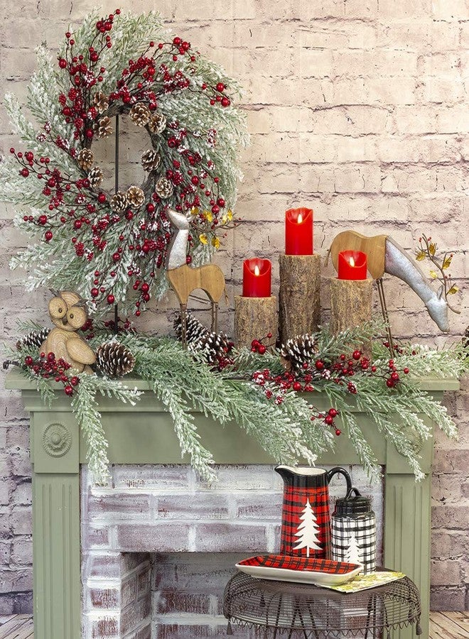 Boston International Sculpted Resin Candle Holder, Pilar, Pine Logs - Image 2