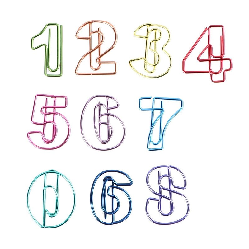 Colorful Paper Clips 10pc Digital Bookmark Folder Clamp for Office School - Image 2