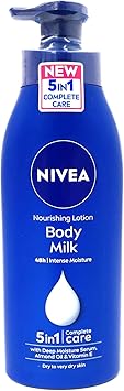 Nivea لوشن الجسم المغذي الغني من نيفيا 400 مل مرطب نيفيا للبشرة الجافة مصنوع من سيروم الترطيب العميق وزيت اللوز الطبيعي وفيتامين E لبشرة ناعمة عبوة لوشن الجسم من نيفيا 4 قطع - Image 2