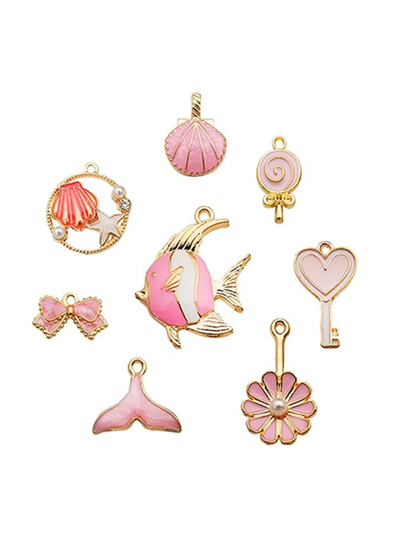 SYOSI charm pendant 30 pieces 10mm-30mm mixed enamel pendant DIY necklace bracelet jewelry production  - Image 4