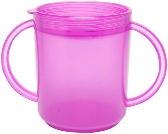 TalkTools Recessed Lid Cup with Handles - Leak Proof | Promotes Oral Motor Skills, Lip Closure, and Self Feeding | Alternative to Sippy Bottle | Food Grade Materials | Dishwasher Safe (Purple) - Image 1