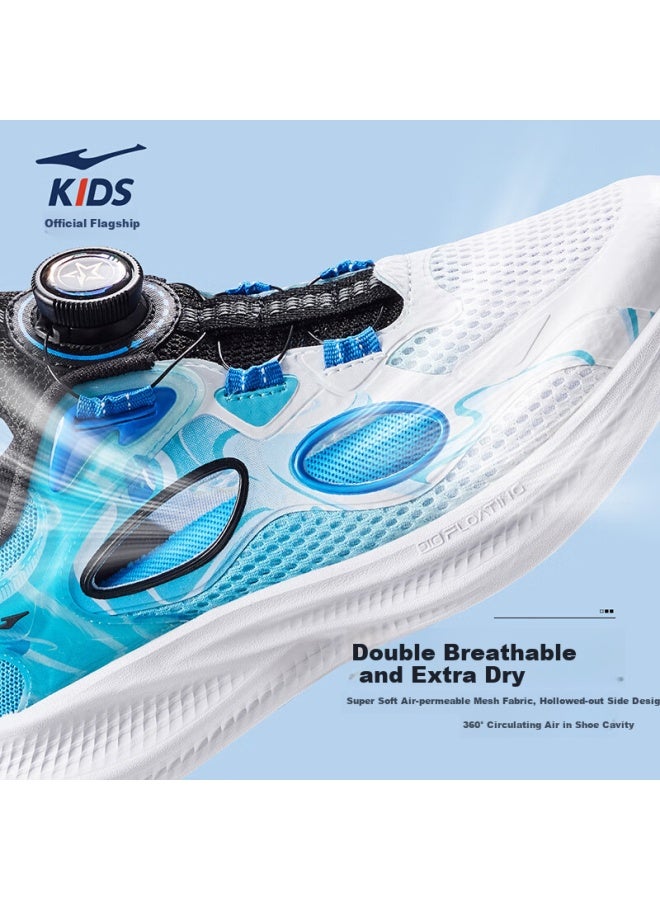 Erke Kids' Hollow Out Fashion Sandals For Boys And Girls, Children's Breathable Toe Cap Frame Shoes, Erke White/digital Blue Size 33 - Image 3