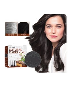 Jaysuing Natural Darkening Soap with Polygonum Gray Reverse Bar Natural Effective Fast Moisturizing Grey Hair Coverage Bar Soap to Darken Hair and Cover Gray and White Hair for Unisex 100g  - Image 1