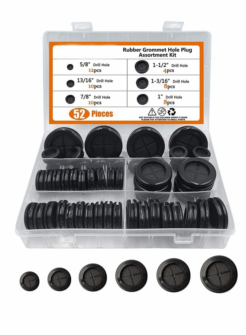 نيبمينينت Rubber Grommet, Double Sided Round Hole Plug, Drill 5/8" 13/16" 7/8" 1" 1-3/16" 1-1/2"  - Image 1