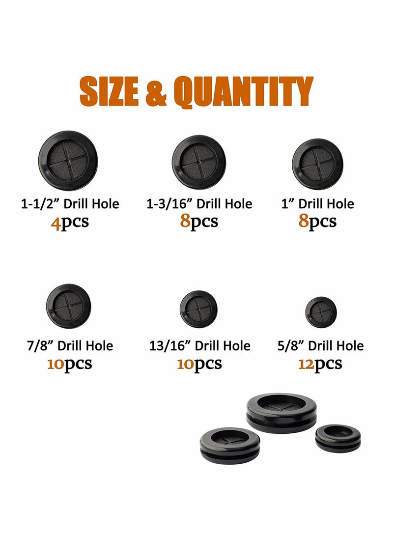 نيبمينينت Rubber Grommet, Double Sided Round Hole Plug, Drill 5/8" 13/16" 7/8" 1" 1-3/16" 1-1/2"  - Image 2