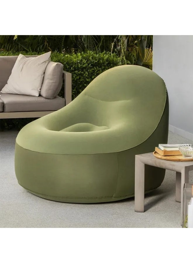 Bestway Round Inflatable Air Chair with Comfortable Velvet Surface – Inflatable Chair for Indoor and Camping Relaxation – Easy to Inflate and Store – Dimensions: 105 x 98 x 76 cm – Model 75082 – Green - Image 5