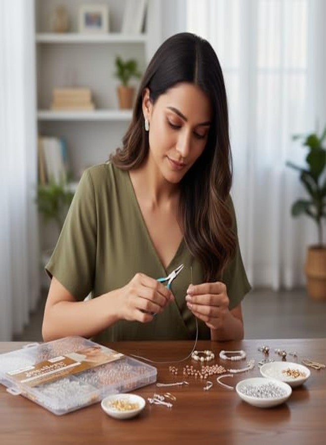 itsy-bitsy Itsy Bitsy My Beads Studio Jewellery Making Kit Gold & Silver Assorted Craft Beads Organised Box DIY Bracelet Set, Jewellery Making kit DIY Beads Craft Set - Image 4