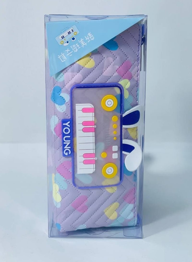 المقلمة الجلد المستوردة  المقلمة الخامة الجلد بالوش البارز السيلكون  المقلمة 1 سوستة - Image 2