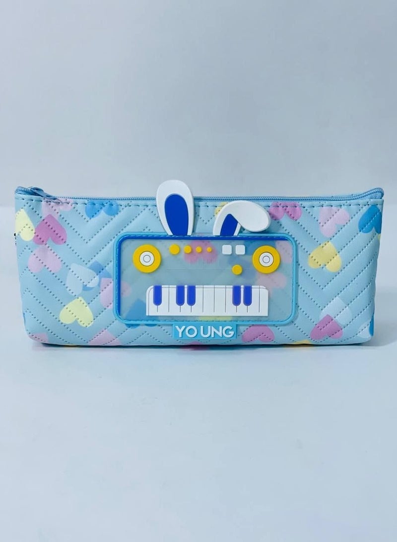 المقلمة الجلد المستوردة  المقلمة الخامة الجلد بالوش البارز السيلكون  المقلمة 1 سوستة - Image 4