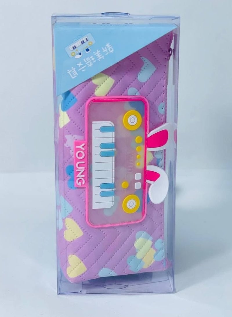 المقلمة الجلد المستوردة  المقلمة الخامة الجلد بالوش البارز السيلكون  المقلمة 1 سوستة - Image 3