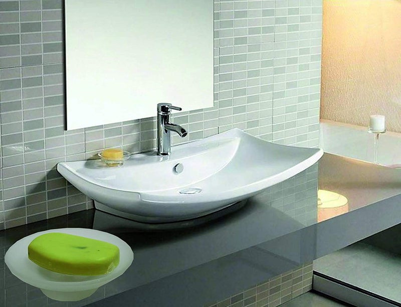 Pure Source India Glass Soap Dish | Sabundani | Soap Holder | for Bathroom or Kitchen, Set of 4 (3.25 Inch) - Image 3