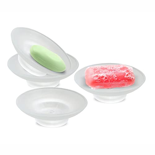 Pure Source India Glass Soap Dish | Sabundani | Soap Holder | for Bathroom or Kitchen, Set of 4 (3.25 Inch) - Image 1