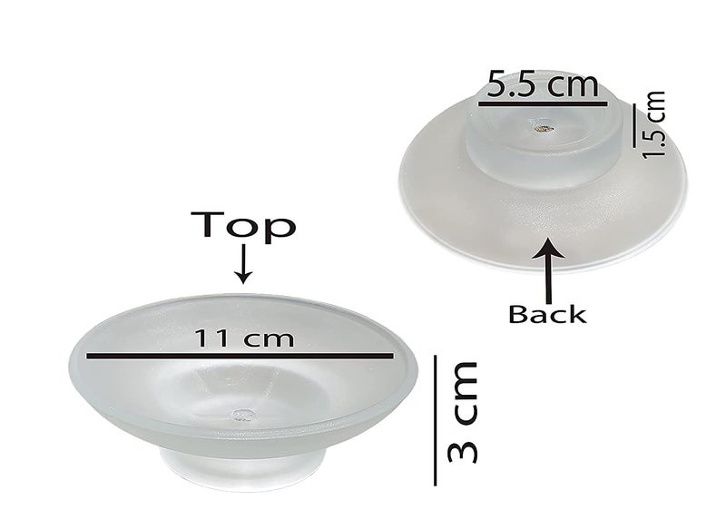 Pure Source India Glass Soap Dish | Sabundani | Soap Holder | for Bathroom or Kitchen, Set of 4 (3.25 Inch) - Image 5