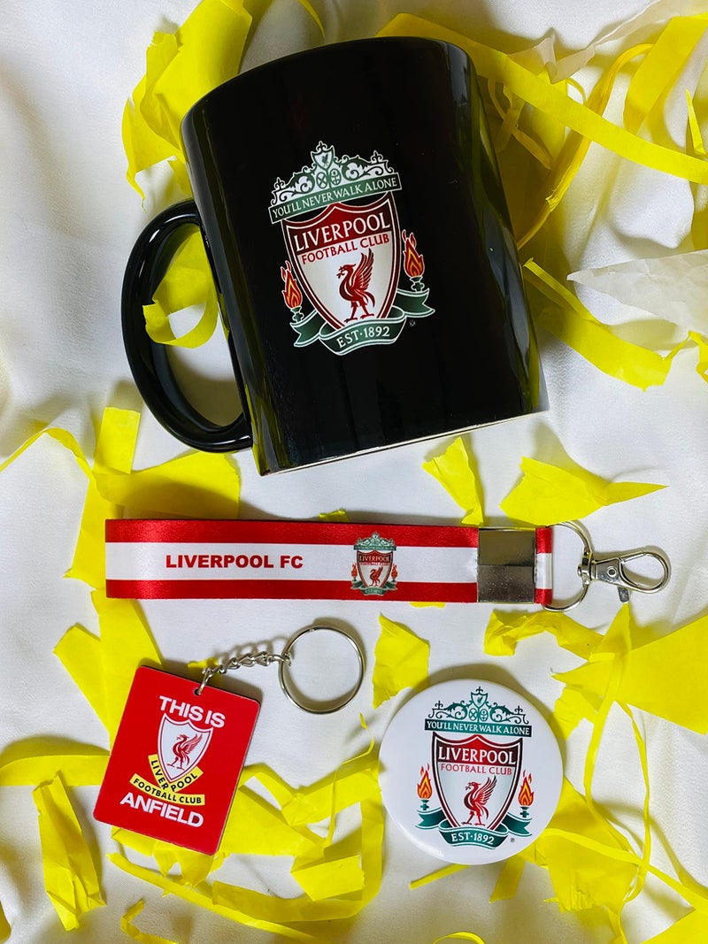 SINCE 7 STORE LIVERPOOL Combo Gift box for LIVERPOOL Fans, 4 products: LIVERPOOL Mug, One Keychain, One Keychain Lanyard & one LIVERPOOL badge. - Image 1