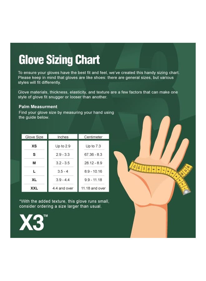 Ammex X3 Industrial Blue Nitrile Gloves, Box of 100, 3 Mil, Size X-Large, Latex Free, Powder Free, Textured, Disposable, Non-Sterile, Food Safe, X348100BX - Image 3