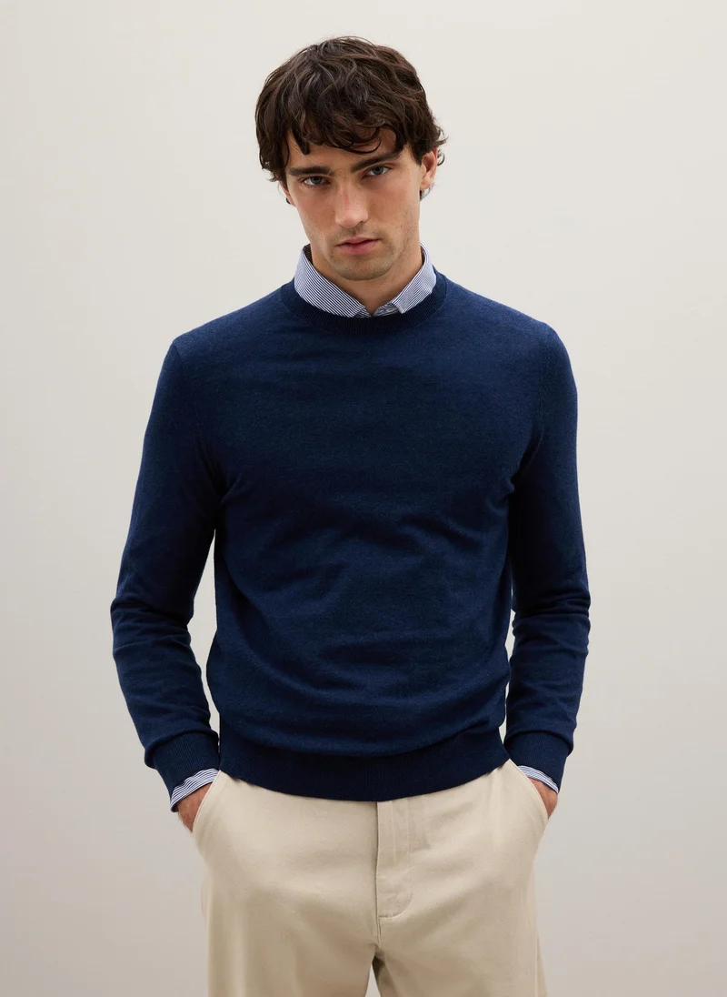 او في اس OVS Blue Jumper In Cotton And Polyamide Blend