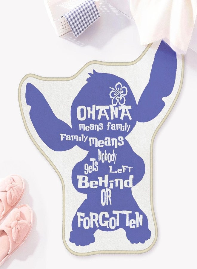 Allenjoy 31" x 31.3" Blue Cartoon Figure Bathroom Rugs Family Quote Art Mat Bathmat Rug Non Slip Washable - Image 1