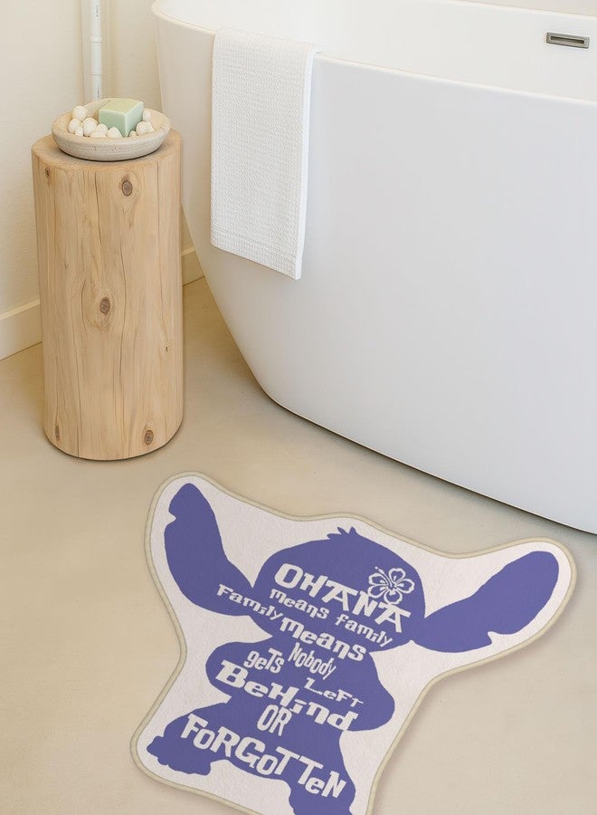 Allenjoy 31" x 31.3" Blue Cartoon Figure Bathroom Rugs Family Quote Art Mat Bathmat Rug Non Slip Washable - Image 3