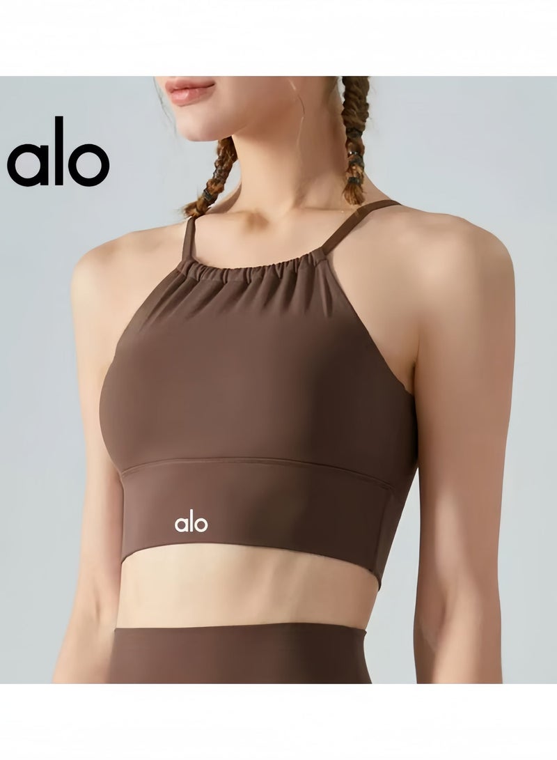alo yoga bra sports shockproof underwear fitness vest fitness backless women's outdoor running sports underwear - Image 1