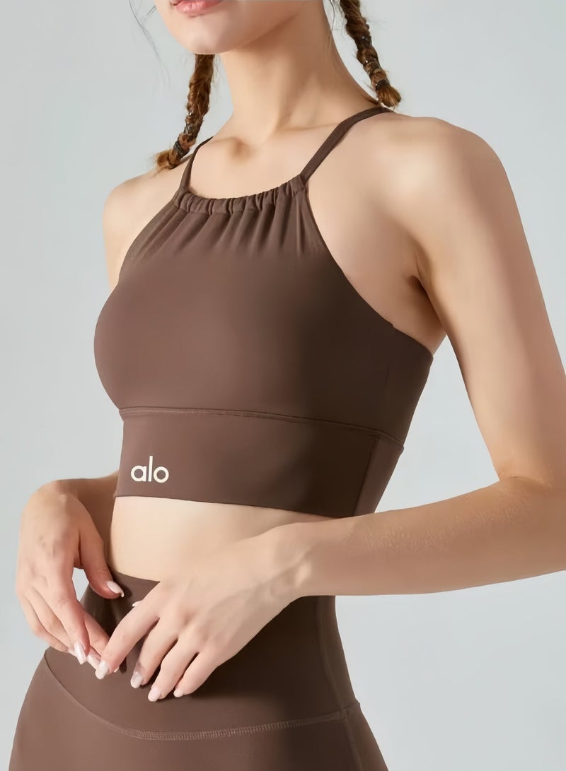 alo yoga bra sports shockproof underwear fitness vest fitness backless women's outdoor running sports underwear - Image 3