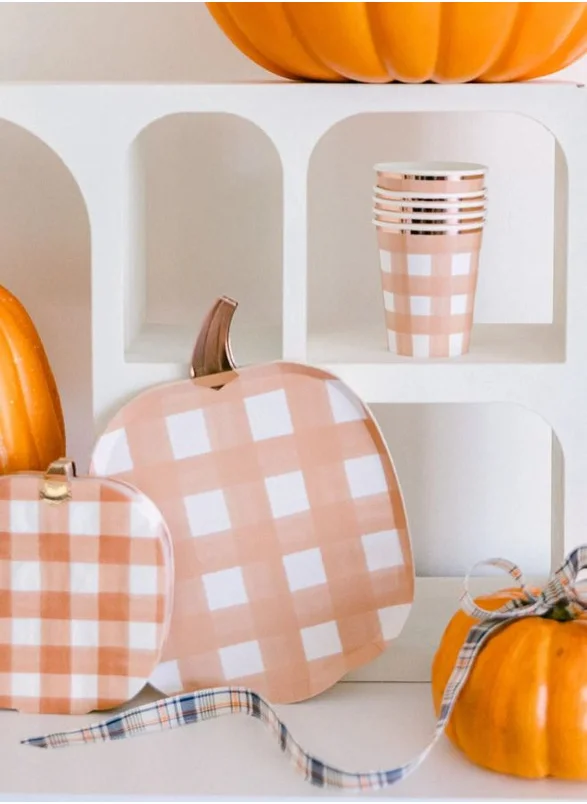 Meri Meri Gingham Pumpkin Napkins