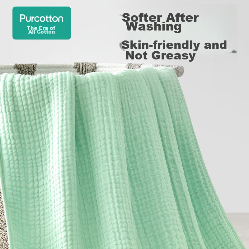 JD Jing Zao PurCotton Towel, Class A Pure Cotton, Quick-Absorbing And Easy-Drying, Four-Layer Washed Gauze Towel, 34cm×76cm, Xiaohe Chushang·Purple - Image 2