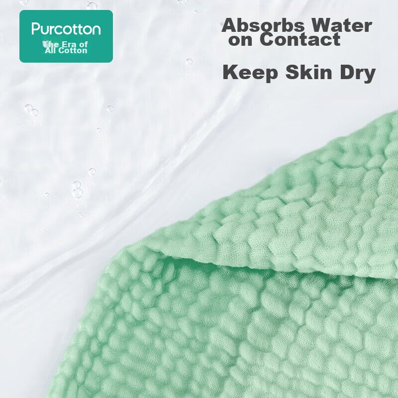 JD Jing Zao PurCotton Towel, Class A Pure Cotton, Quick-Absorbing And Easy-Drying, Four-Layer Washed Gauze Towel, 34cm×76cm, Xiaohe Chushang·Purple - Image 1