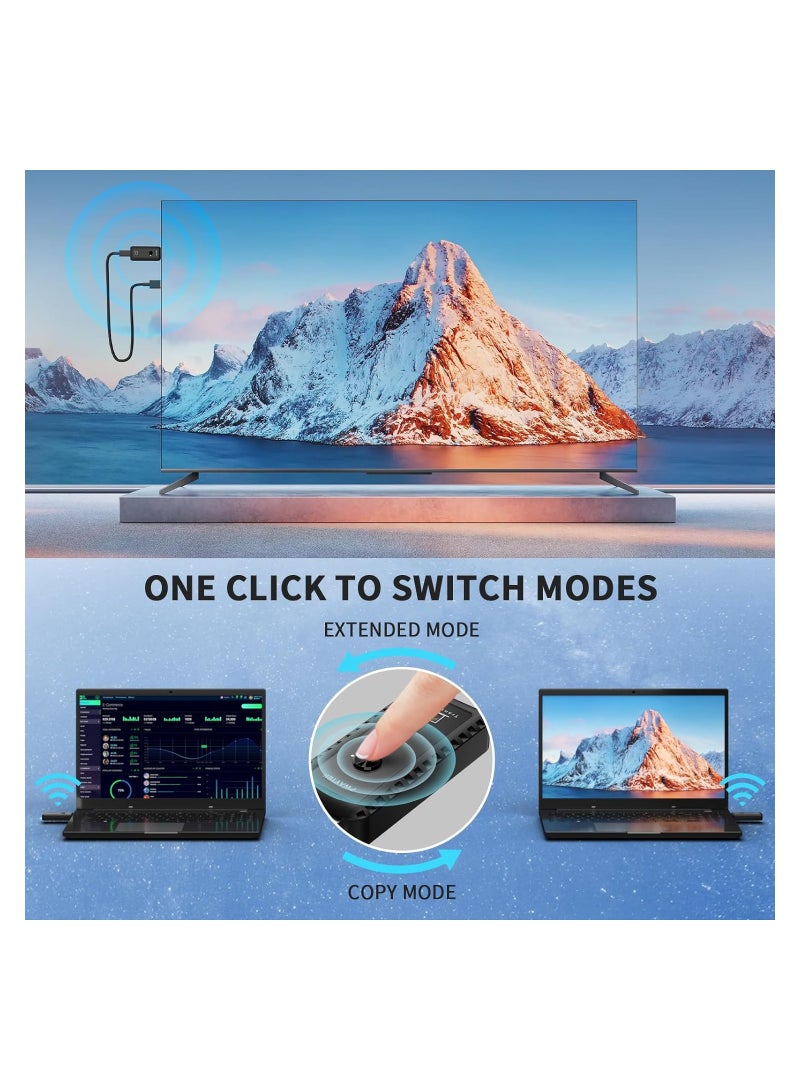 SOLARAE جهاز إرسال واستقبال HDMI لاسلكي، تمديد HDMI لاسلكي، سهل الاستخدام، مجموعة HDMI لاسلكية محمولة بدقة Full HD لبث الفيديو والصوت من اللابتوب للمراقبة، مجموعة موسع HDMI لاسلكية - Image 4