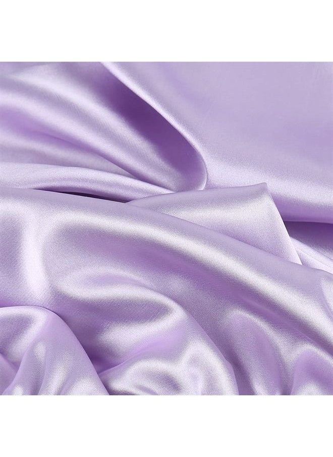 greatremy Geatremy Braids Long Silky Satin Bonnet Double Layer Sleep Satin Cap Bonnet for Curly, Long Hair Sleeping Bonnet for Kids Girls Purple/Silver Gray  - Image 1