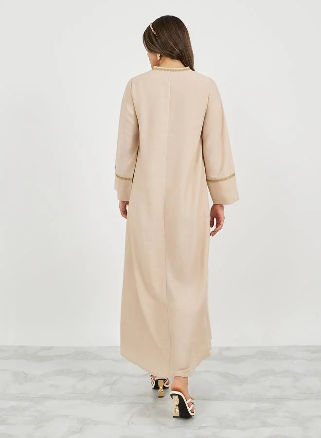 Styli Embroidered A-Line Dress