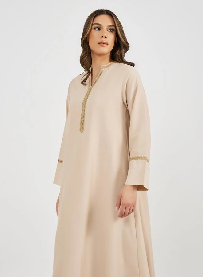 Styli Embroidered A-Line Dress