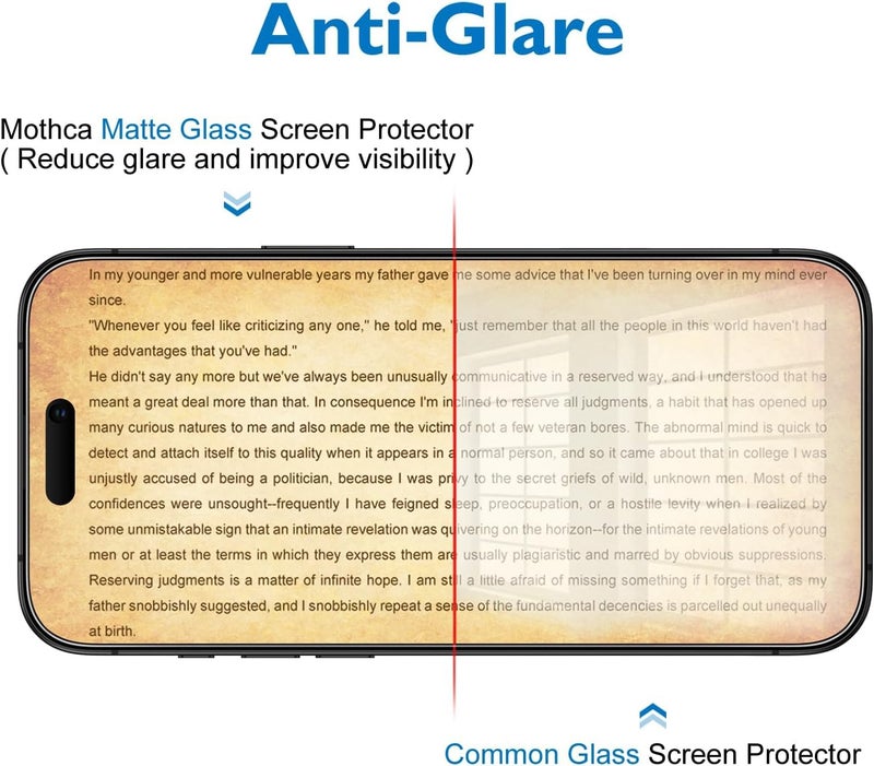 FabeKee Matte Screen Protector Compatible With iPhone 17 Pro (1 Pack), Tempered Glass film Anti-Glare & Anti-Fingerprint, Case Friendly -Smooth as Silk - Image 4