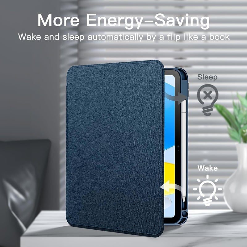 Jetech Case For Ipad A16 11Th/10Th Generation 2025/2022 With Pencil Holder, Slim Folio Stand Protective Tablet Cover, Multi-Angle Viewing Navy - Image 5