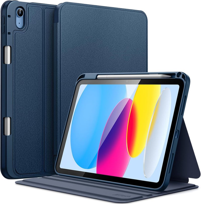 Jetech Case For Ipad A16 11Th/10Th Generation 2025/2022 With Pencil Holder, Slim Folio Stand Protective Tablet Cover, Multi-Angle Viewing Navy - Image 1