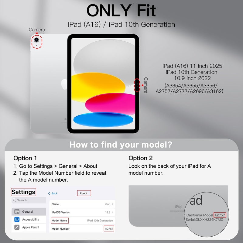 Jetech Case For Ipad A16 11Th/10Th Generation 2025/2022 With Pencil Holder, Slim Folio Stand Protective Tablet Cover, Multi-Angle Viewing Navy - Image 2