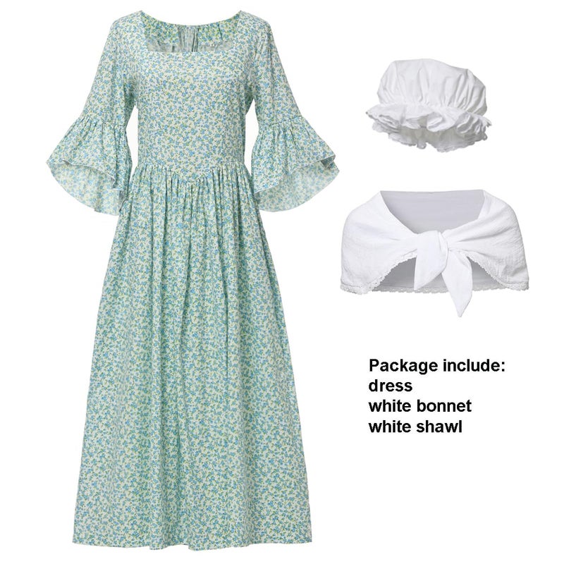 GRACEART Pioneer Woman Costume Colonial Prairie Dress for Women 100% Cotton - Image 4