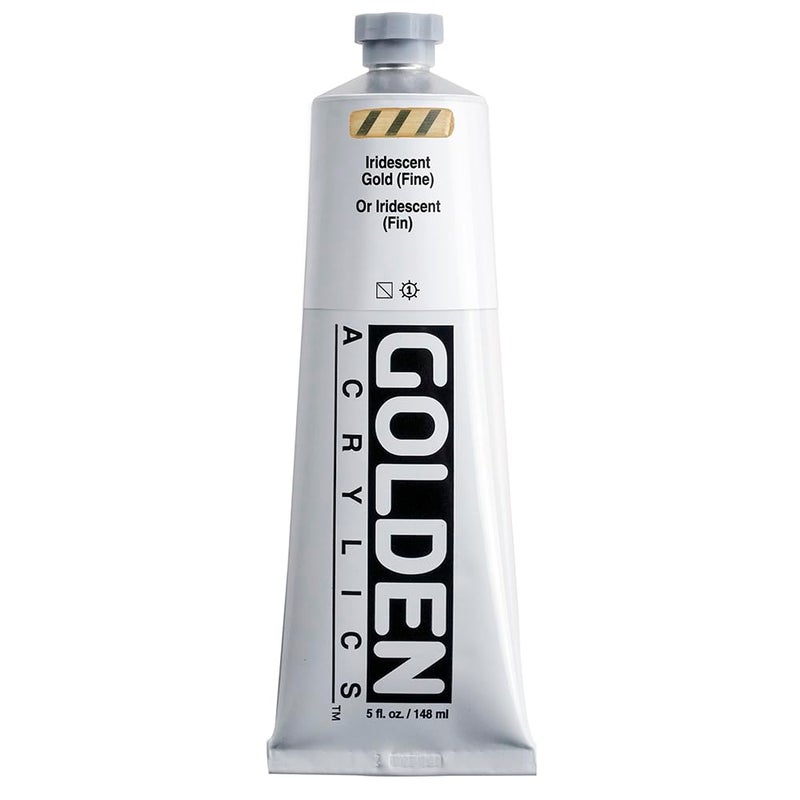 GOLDEN Heavy Body Acrylics Iridescent Gold Fine 5 fl oz Tube Professional Acrylic Paint SemiTransparent - Image 2