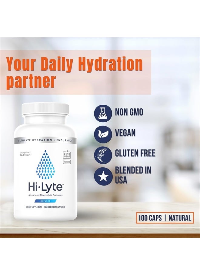Hi-Lyte - Electrolyte Replacement Capsules | Rapid Rehydration Supplement | Vegan, Vegetarian, Keto Friendly | Gentle on Stomach | Magnesium, Potassium, Sodium & Zinc + | 100 Capsules - Image 1