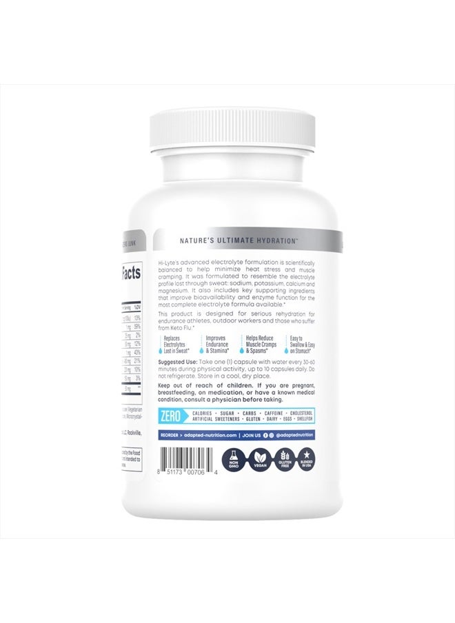 Hi-Lyte - Electrolyte Replacement Capsules | Rapid Rehydration Supplement | Vegan, Vegetarian, Keto Friendly | Gentle on Stomach | Magnesium, Potassium, Sodium & Zinc + | 100 Capsules - Image 1