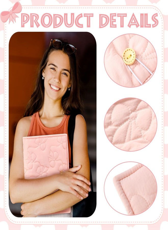 Feifeiya Bible Cover Case for Women with Pencil Case, 9. 5" x 7" x 2" Pink Bow Bible Book Cover for Hardcover Coquette Cotton Book Protector Christian Religious Gift Set for Women Washable and Durable - Image 3