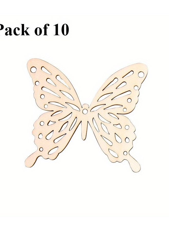 10Pcs Hollow Butterfly Type A Wooden Pendant DIY Twine Home Decor Hanging Ornaments - Image 1