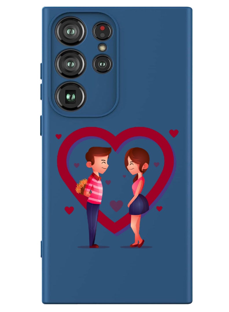Theodor Protective Slim Fit Case Liquid Silicone Cover with Full Body Protection Anti-Scratch Shockproof Case For Samsung Galaxy S24 Ultra (Blue) - Lovers - Image 1