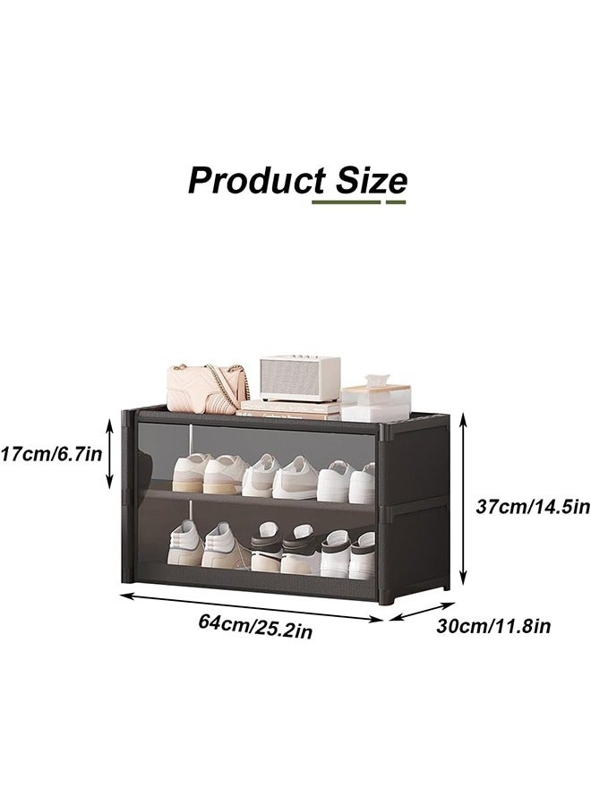 Solerconm 2-Tier Shoe Rack – Space-Saving Shoe Storage Organizer Cabinet for Entryway, Closet, Hallway or Bedroom - Image 3