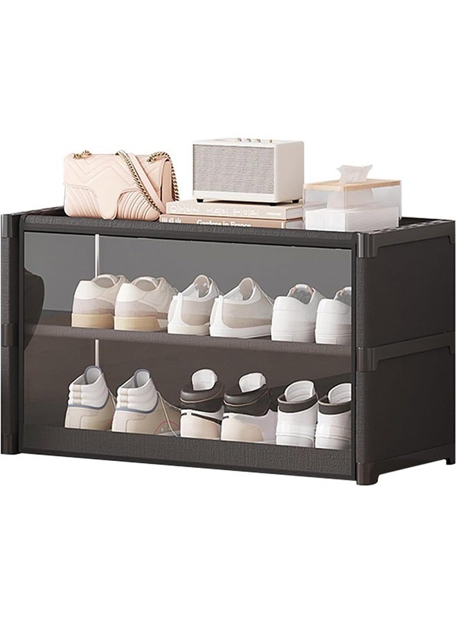 Solerconm 2-Tier Shoe Rack – Space-Saving Shoe Storage Organizer Cabinet for Entryway, Closet, Hallway or Bedroom - Image 2