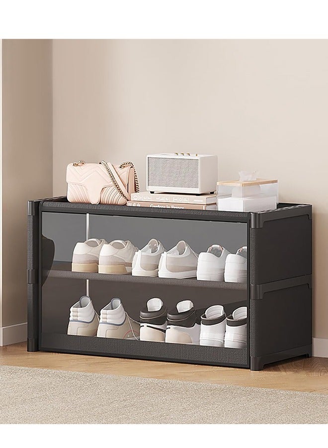 Solerconm 2-Tier Shoe Rack – Space-Saving Shoe Storage Organizer Cabinet for Entryway, Closet, Hallway or Bedroom - Image 4