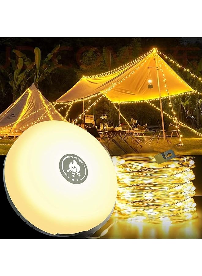 The Bros Camping Fairy Lights, 10M Camping String Lights, USB Rechargeable Outdoor String Lights, 4-in-1 Portable Rechargeable LED Fairy Lights 8 Lighting Modes for Camping Hiking Yard and Outdoor  - Image 1