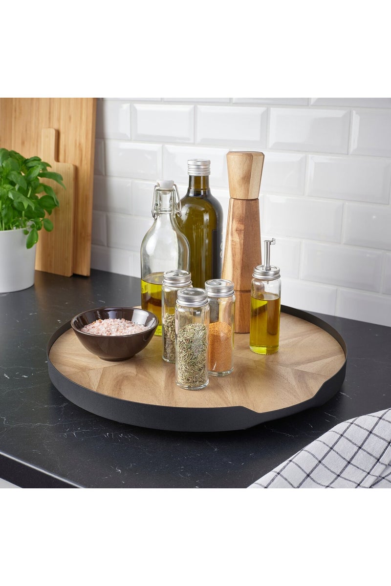 Lazy Susan, acacia veneer, 42 cm - Image 3